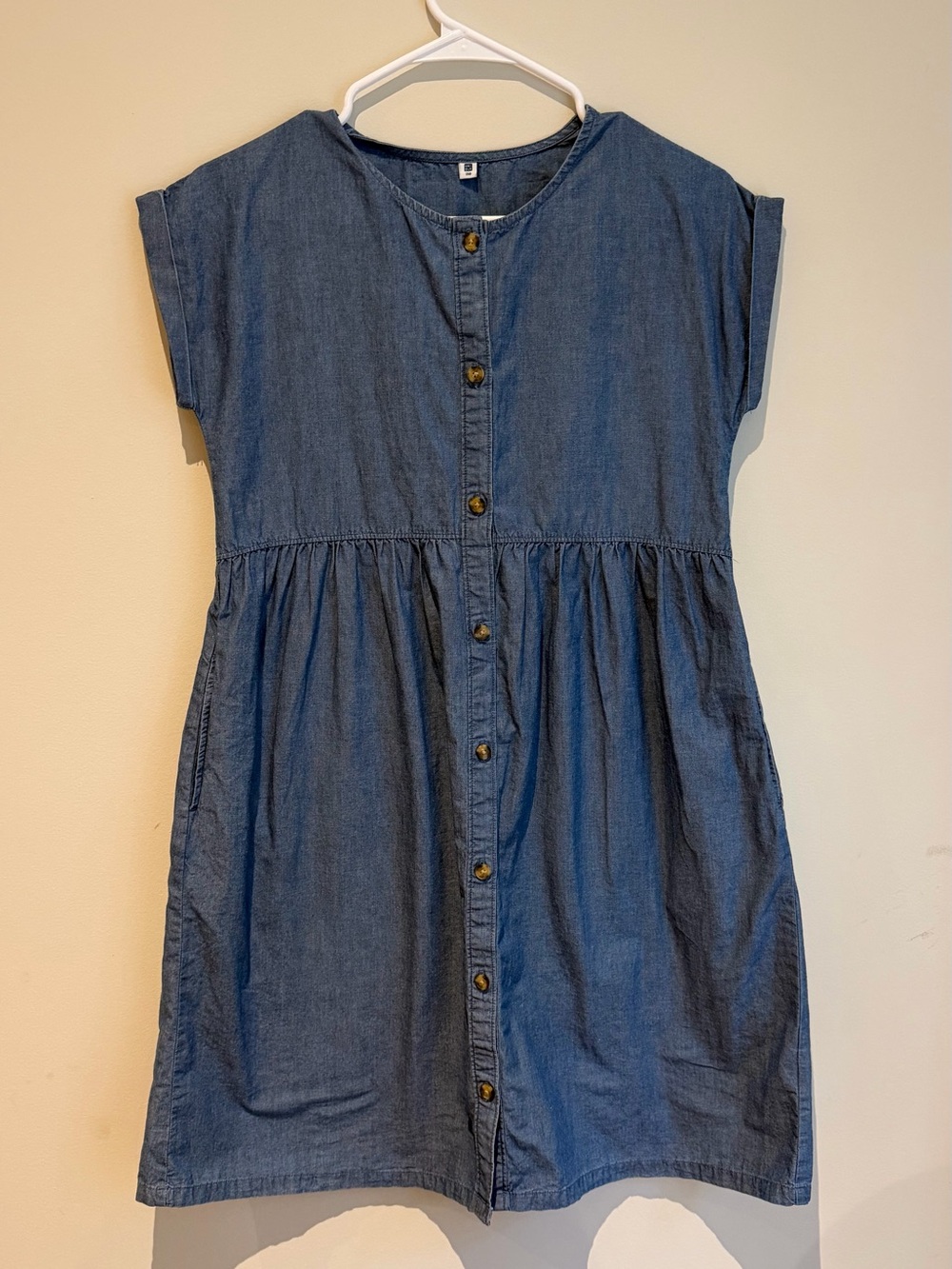 Uniqlo Girls' Denim Button-Front Dress - Blue